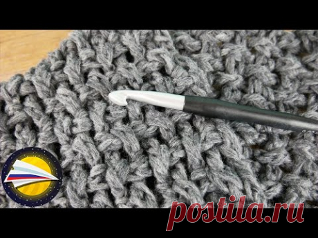 Вяжем шарф рельефными столбиками | Вязание крючком
