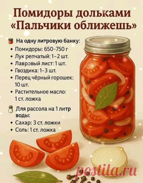 помидоры дольками - пальчики оближешь