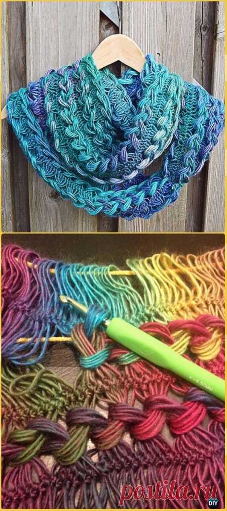 Crochet Infinity Scarf Cowl Neck Warmer Free Patterns & Instructions