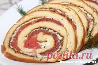 Закусочный заварной рулет - Простые рецепты Овкусе.ру