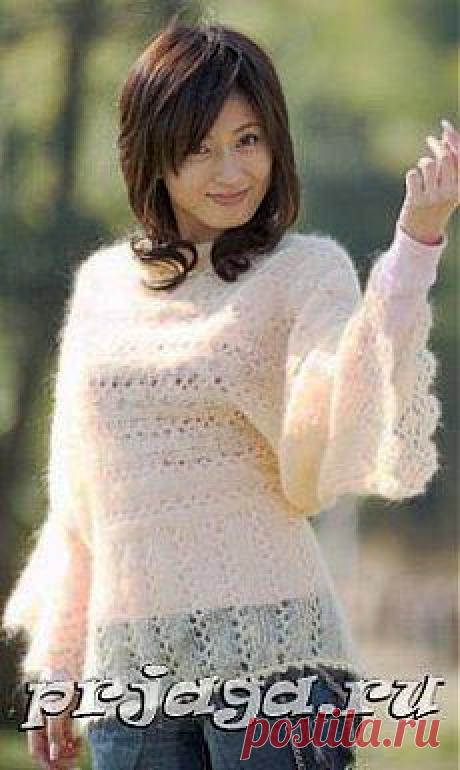 Женский пуловер и свитер крючком или спицами