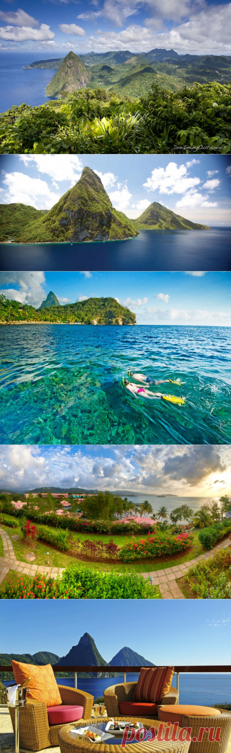 Путешествуем по миру. Остров Сент-Люсия (Saint Lucia), Карибы..