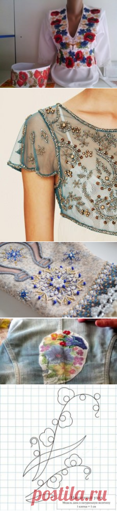 Узоры для вышивки бисером на одежде и украшениях (фото)