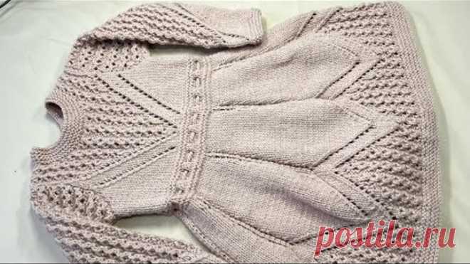 Hand Knitted Baby frock for ages one to two (1-2) years step by step tutorial