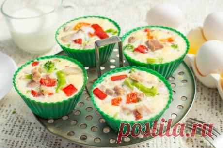 Омлет с ветчиной и овощами на пару — Ботаничка