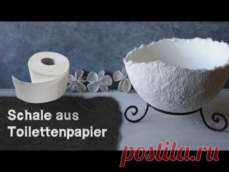 DIY DIY dekoracji butelki wina / Masterclass / Decoupage / dekoracji butelkiDIY - Pappmaché - Schale aus Toilettenpapier - einfache Methode mit wenig Kleber