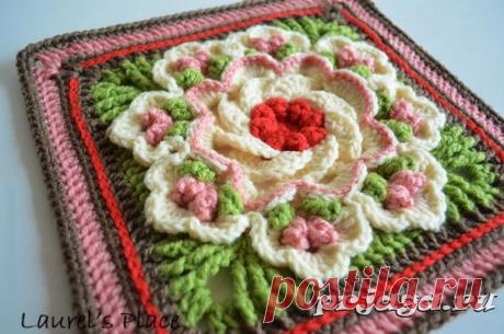 Вязаный цветок - мотив «Тропический восторг»
