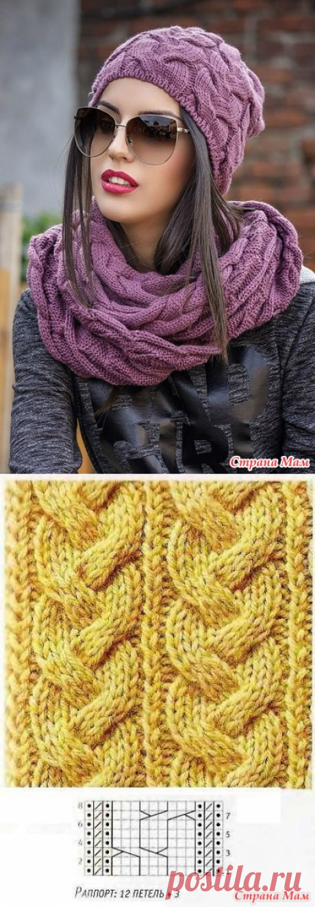 Шапка с Косами вязаная спицами. Шапка с Косами мк | Handmade24
