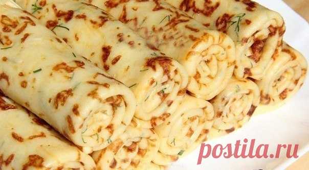 СЫРНЫЕ БЛИНЧИКИ С ЗЕЛЕНЬЮ 