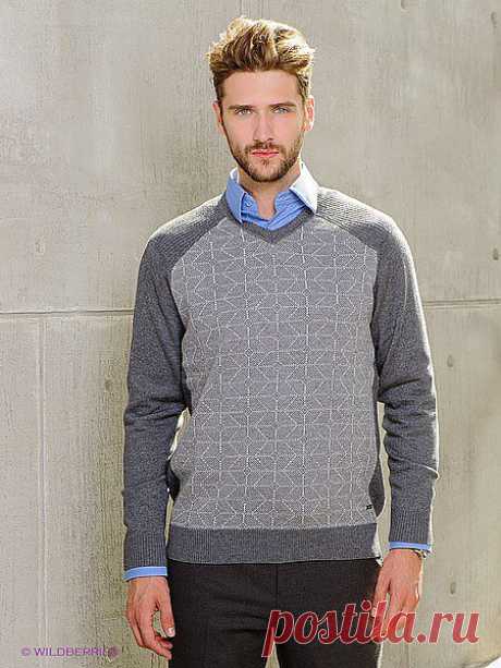 Пуловер Greg Horman. Цвет темно-серый. Есть отзывы покупателей. Замечательный пуловер с V-образным вырезом горловины и длинными рукавами - интернет-магазин Wildberries.ru