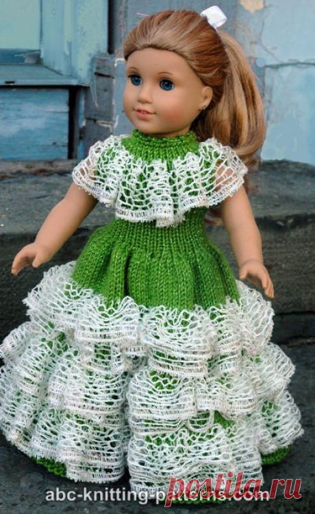 ABC Knitting Patterns - American Girl Doll Southern Belle Dress