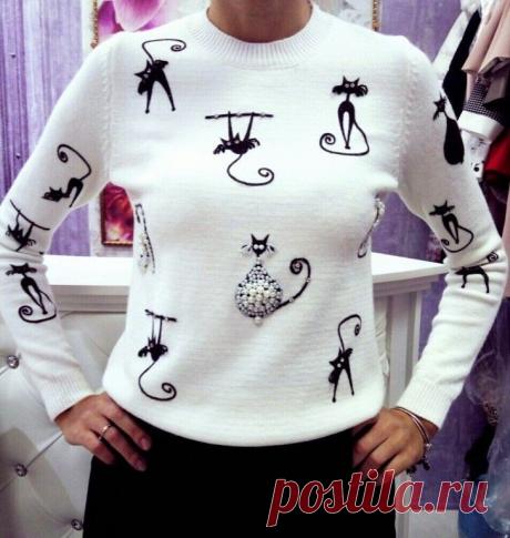 Милый кошачий жаккард