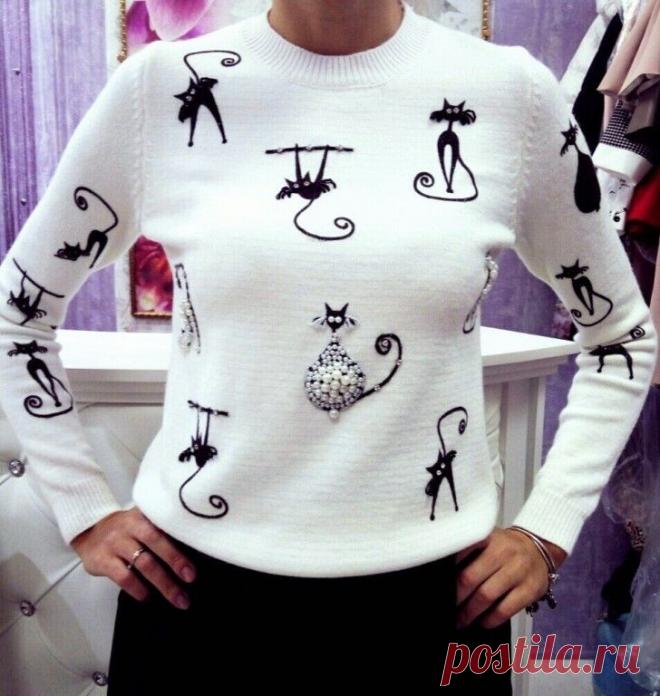 Милый кошачий жаккард