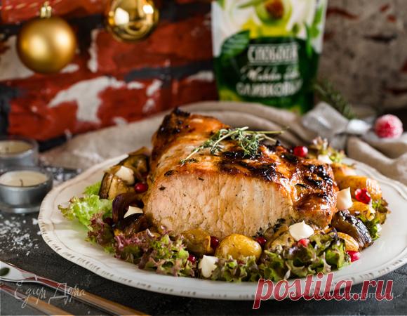 Запеченная корейка с лимоном и тимьяном. Ингредиенты: майонез «Слобода» Оливковый, свиная корейка, чеснок | Официальный сайт кулинарных рецептов Юлии Высоцкой