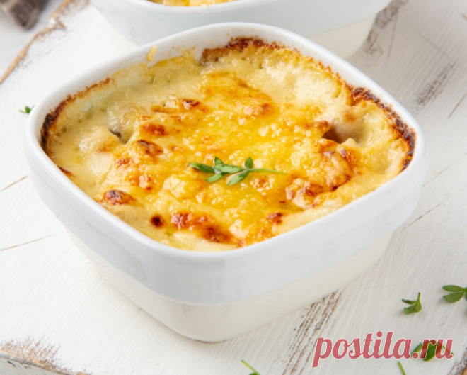 Гратен из картофеля с грибами и сыром