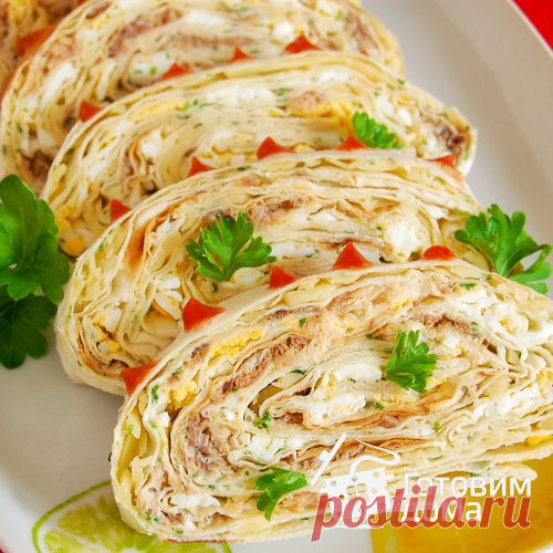 Рыбка в лаваше с сыром, чесноком и зеленью - пошаговый рецепт с фото на Готовим дома