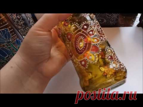 Украшаем бутылки и баночки. Роспись стекла для начинающих / Glass Painting for Beginners
