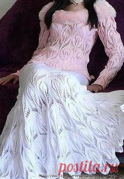 УЗОРЫ "АНАНАС" И "ЛИСТЬЯ" СПИЦАМИ