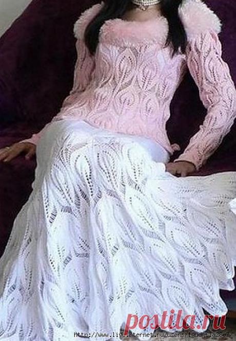 УЗОРЫ &quot;АНАНАС&quot; И &quot;ЛИСТЬЯ&quot; СПИЦАМИ