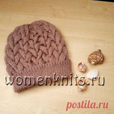 Вяжем шапочку с косами