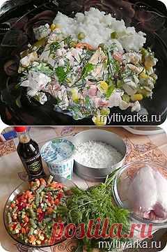 Паровой салат в мультиварке