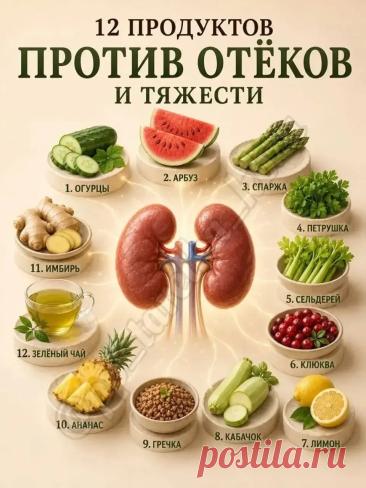 12 продуктов против отеков и тяжести
