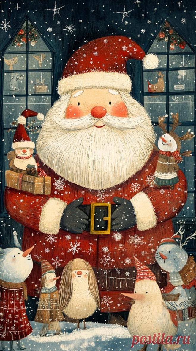 Санта в царстве зимних чудес. Изображение из нейросети Миджорни - Midjourney примеры промтов - Форум ИИ о нейросетях - Yes Ai