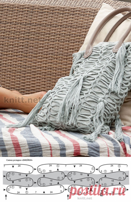 Сумка крючком узор змейка - knitt.net | Все о вязании