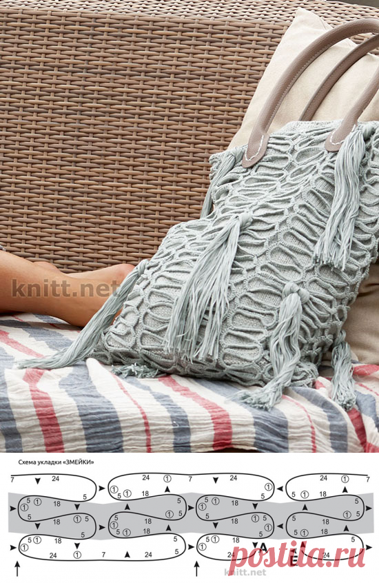 Сумка крючком узор змейка - knitt.net | Все о вязании