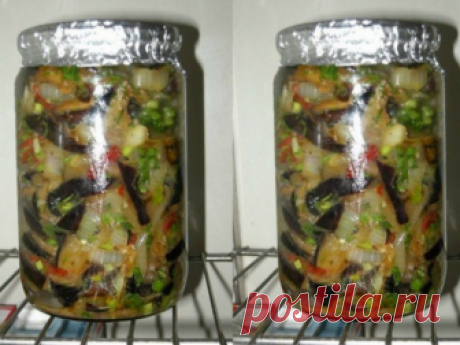 Салат из баклажан с секретиком... Очень вкусный салат, пальчики оближешь. Забирай рецепт и сохрани у себя. Не успевает настояться, улетает моментально.

Ингредиенты

 	баклажаны — 1 кг,
 	перец болгарский — 350 г,
 	лук — 350 г.,
 	чеснок, соль и специи по вкусу,
 	зелень.
Приготовление

Нарезаем баклажаны примерно на 8-1