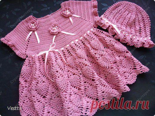 Комплект летний - платье и панамка на девочку 1,5-2 года (есть ссылочки на схемы) | Страна Мастеров