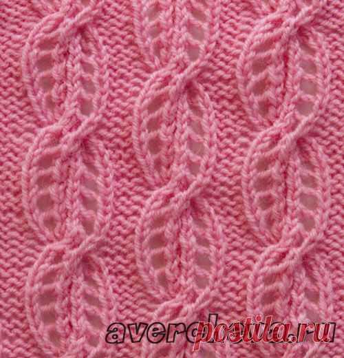 узор спицами 567 коса &laquo; лесенка&raquo; | каталог вязаных спицами узоров