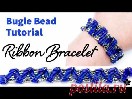Bugle Bead Ribbon Bracelet Tutorial | Beading, DIY Jewelry
