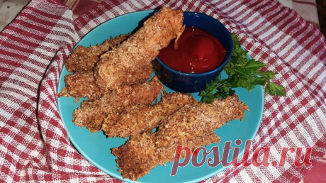 Стрипсы из куриного филе в духовке