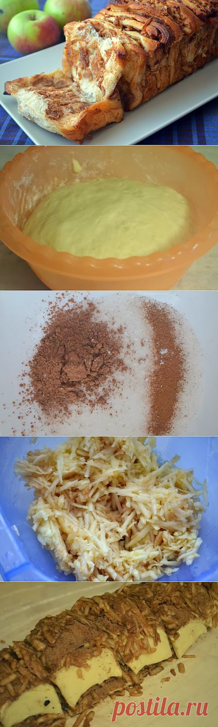 Яблочная "гармошка" с корицей и какао.