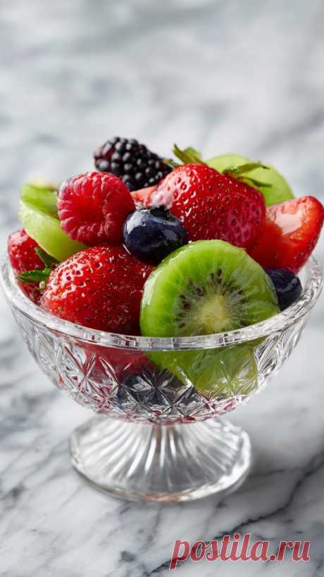 Изысканный фруктовый салат в хрустальной вазе — свежесть и красота вкуса. Нейронная сеть Midjourney - Midjourney примеры промтов - Форум ИИ о нейросетях - Yes Ai