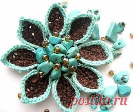 Eight Petals. Looks quick and Different. Good way ... | CROCHET FLOWE…