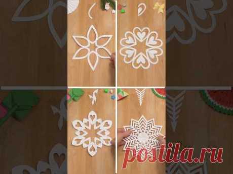 HOW TO MAKE BEAUTIFUL CHRISTMAS CRAFTS, 4 PAPER SNOWFLAKES WITH HEARTS | CAPTIVATING DECOR INCL ART
