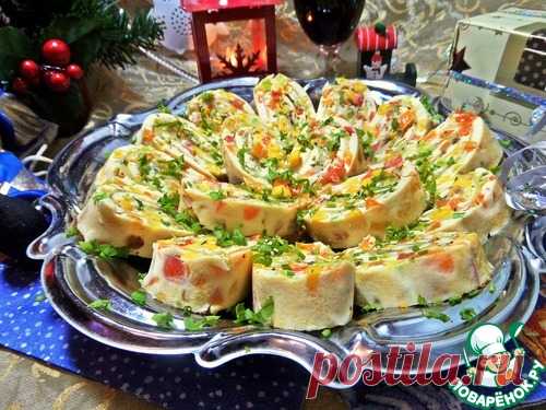 Яичный рулет с сыром 