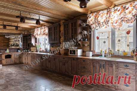 Кухня под старину из массива дерева – купить кухню в Москве