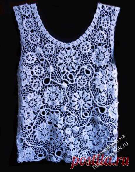 Вязаный топ крючком со схемами. 152 вязаных топа со схемами вязания. - страница 14