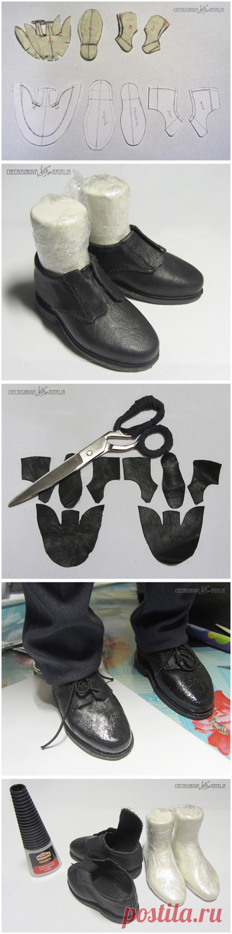 МК Классические мужские туфли для кукол, 1:4 -&gt; Demiart Photoshop