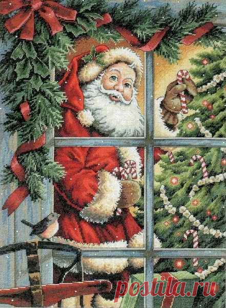 Cross stitch pattern for Santa. New Cross-stitch patterns free | Домоводство для всей семьи