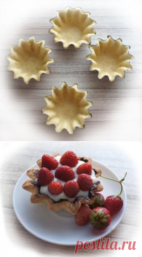 Как приготовить корзинки с кремом, шоколадом и клубникой