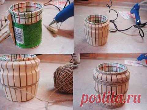 Бочонок из прищепок | Искусница