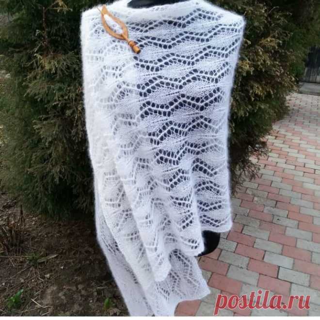 Узор для палантина спицами