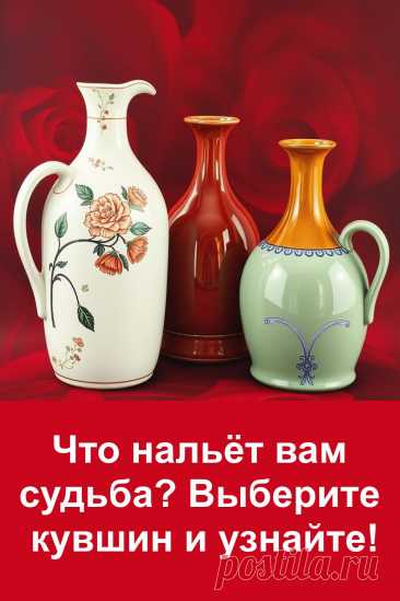 Перед вами три удивительных кувшина, каждый из которых несёт своё тайное послание от судьбы. Просто посмотрите на них и выберите тот, к которому потянулась душа. Ваш выбор подскажет, какие перемены уже идут к вам: радостные события, долгожданная удача, решение проблем или неожиданный жизненный поворот. Простой и точный тест, который помогает понять, на что стоит обратить внимание уже сейчас.