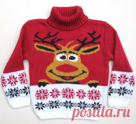 Как связать свитер с оленями. Схемы вязания спицами свитер с оленями | Вязание для всей семьи