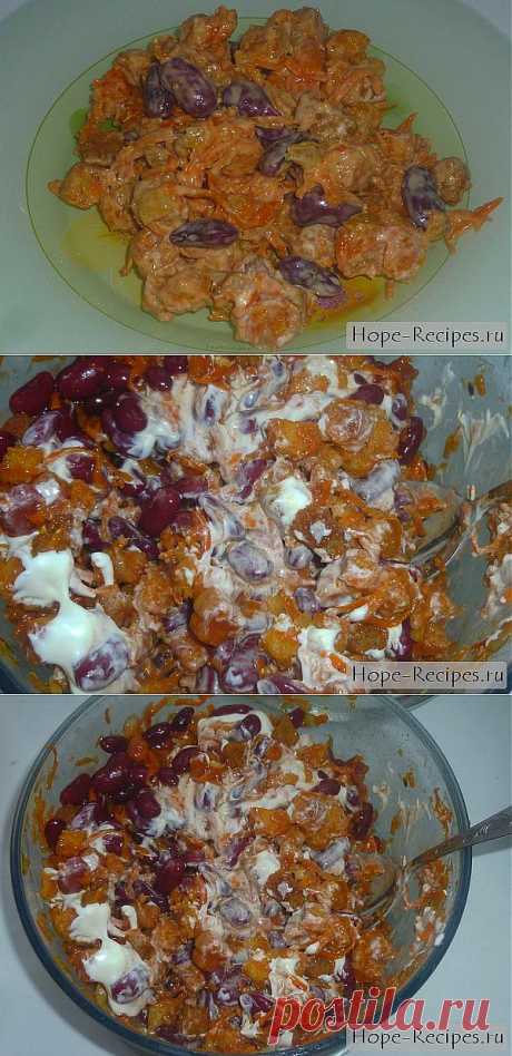 Салат из фасоли с сухариками © Кулинарный блог #Рецепты Надежды