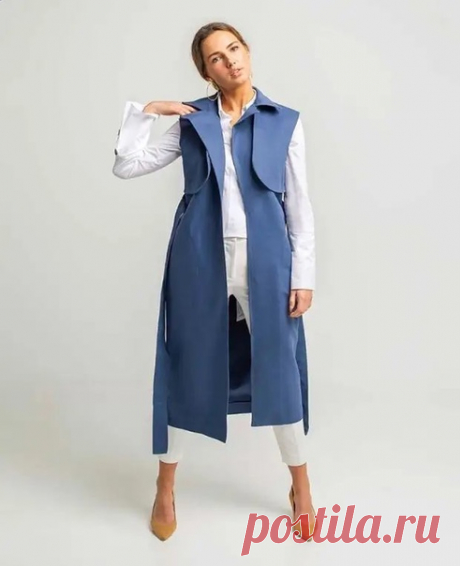 Стильные идеи с чем носить длинный жилет